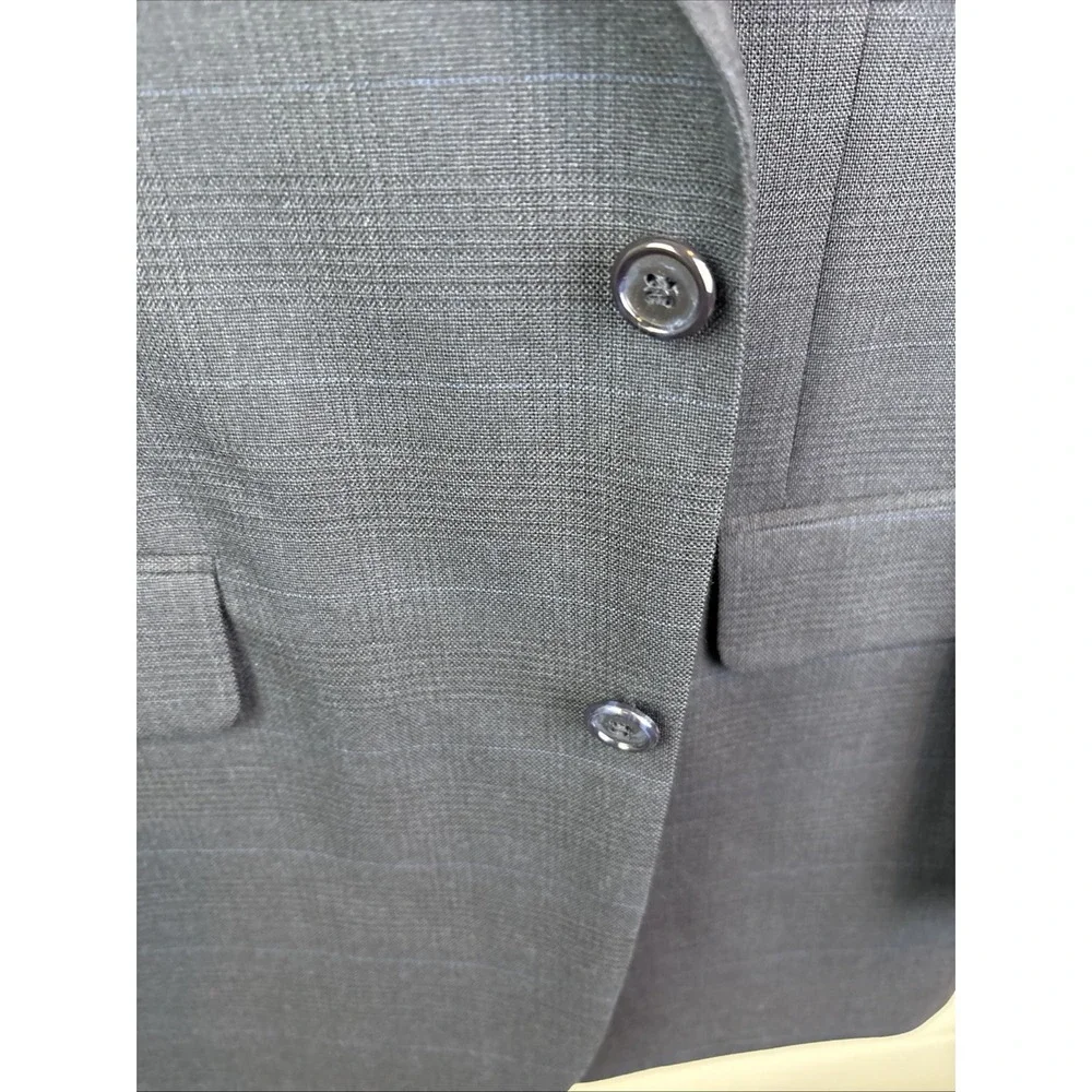 Botany‎ 500 Wool Blazer Size 38R Blue Windowpane Glen Plaid